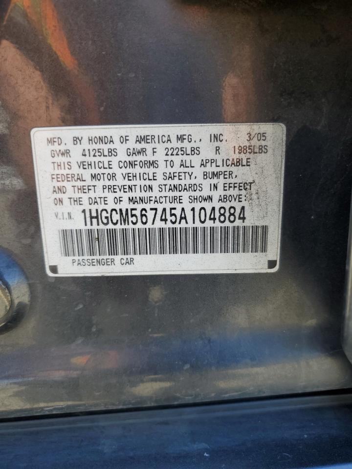 Photo 11 VIN: 1HGCM56745A104884 - HONDA ACCORD 