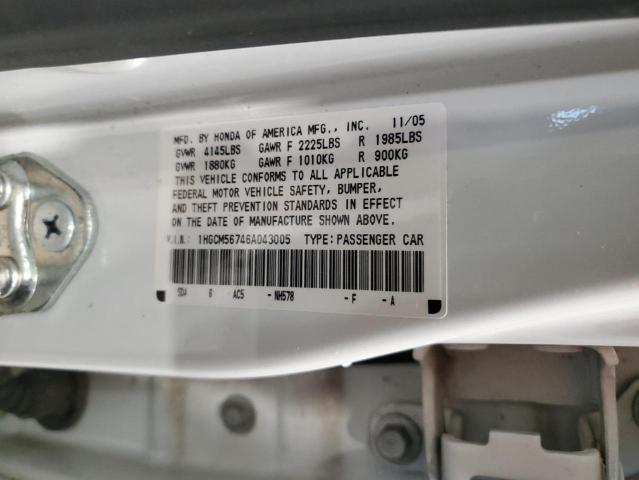 Photo 11 VIN: 1HGCM56746A043005 - HONDA ACCORD 