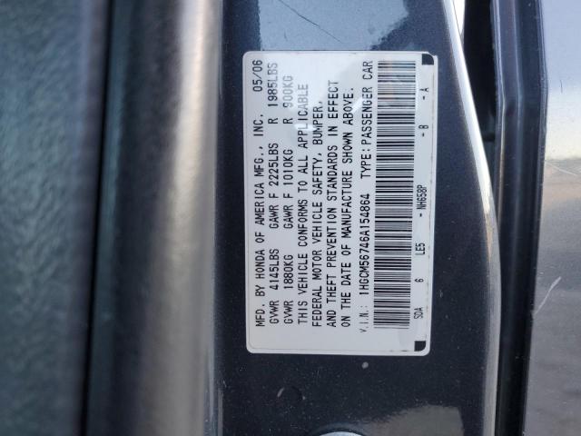 Photo 11 VIN: 1HGCM56746A154864 - HONDA ACCORD EX 