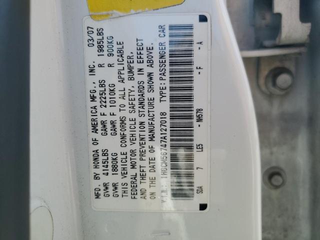 Photo 11 VIN: 1HGCM56747A127018 - HONDA ACCORD EX 