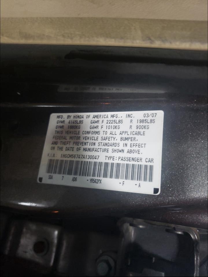 Photo 9 VIN: 1HGCM56747A130047 - HONDA ACCORD EX 