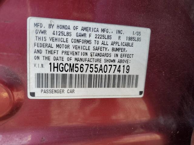 Photo 11 VIN: 1HGCM56755A077419 - HONDA ACCORD 