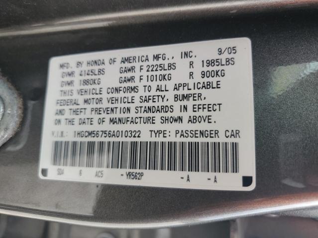 Photo 11 VIN: 1HGCM56756A010322 - HONDA ACCORD 