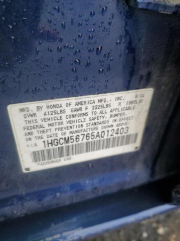 Photo 11 VIN: 1HGCM56765A012403 - HONDA ACCORD 