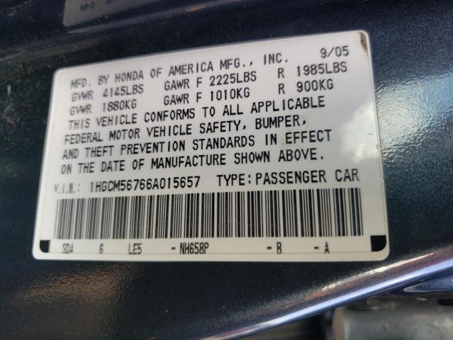 Photo 11 VIN: 1HGCM56766A015657 - HONDA ACCORD 