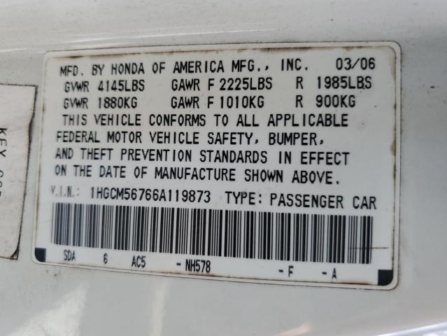 Photo 12 VIN: 1HGCM56766A119873 - HONDA ACCORD 