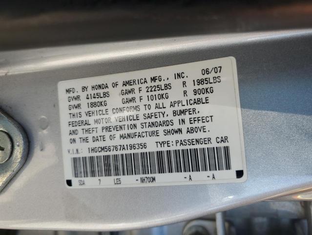 Photo 11 VIN: 1HGCM56767A196356 - HONDA ACCORD 