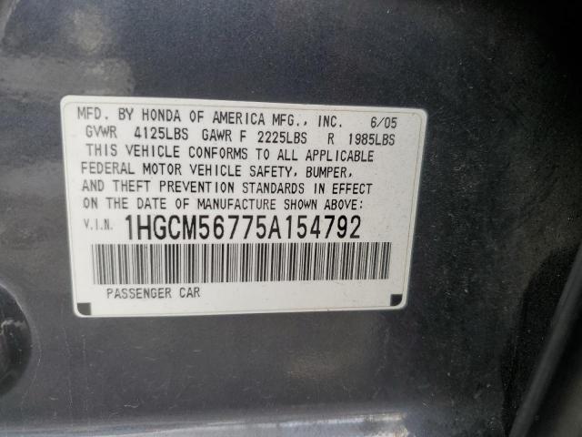 Photo 11 VIN: 1HGCM56775A154792 - HONDA ACCORD 