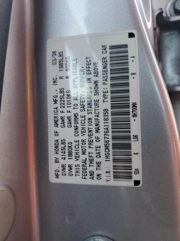 Photo 11 VIN: 1HGCM56776A118358 - HONDA ACCORD EX 