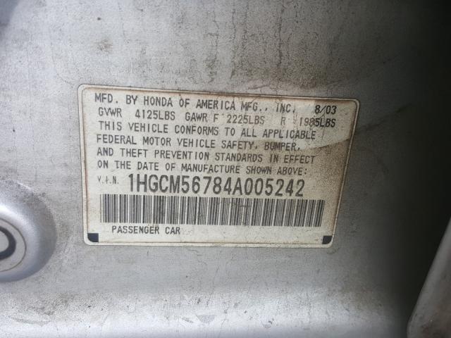 Photo 9 VIN: 1HGCM56784A005242 - HONDA ACCORD EX 