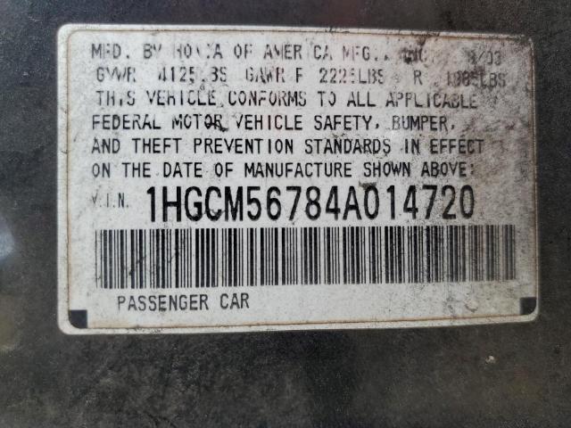 Photo 11 VIN: 1HGCM56784A014720 - HONDA ACCORD EX 