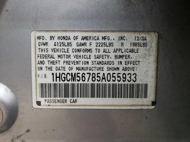 Photo 12 VIN: 1HGCM56785A055933 - HONDA ACCORD EX 