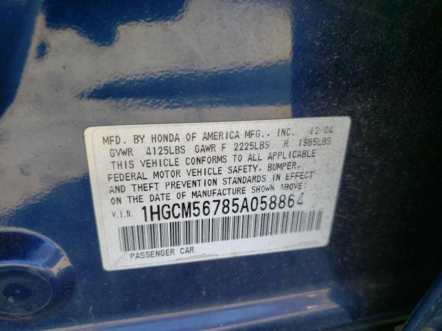 Photo 11 VIN: 1HGCM56785A058864 - HONDA ACCORD EX 