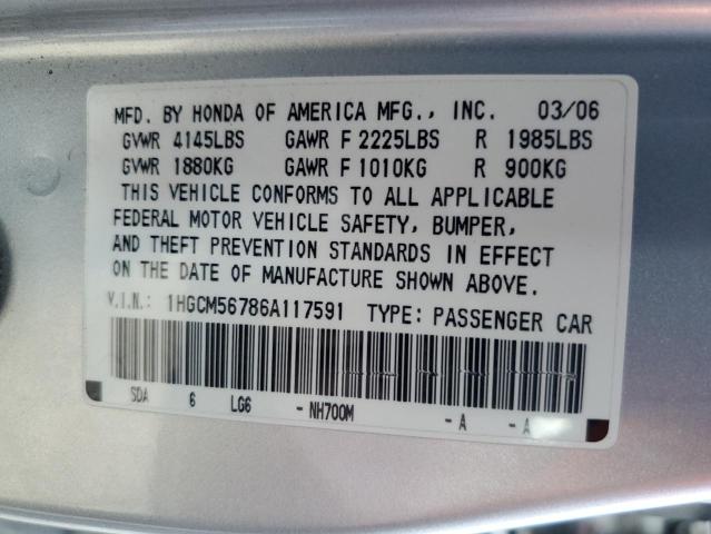 Photo 11 VIN: 1HGCM56786A117591 - HONDA ACCORD 