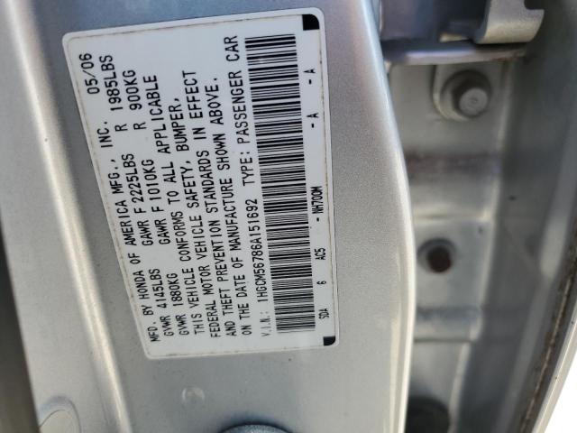 Photo 12 VIN: 1HGCM56786A151692 - HONDA ACCORD EX 