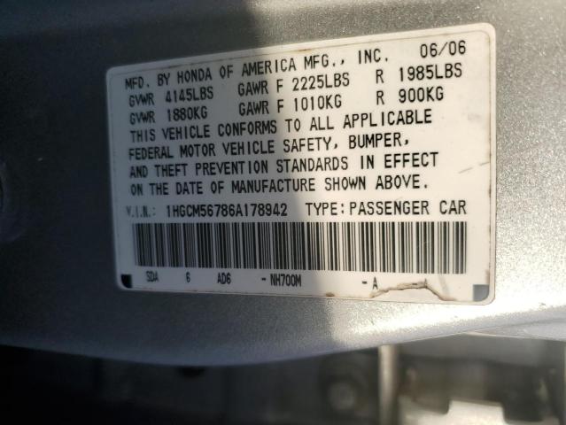 Photo 11 VIN: 1HGCM56786A178942 - HONDA ACCORD 