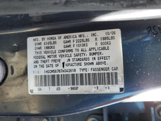 Photo 11 VIN: 1HGCM56787A042618 - HONDA ACCORD EX 