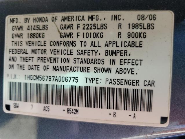 Photo 11 VIN: 1HGCM56797A006775 - HONDA ACCORD 