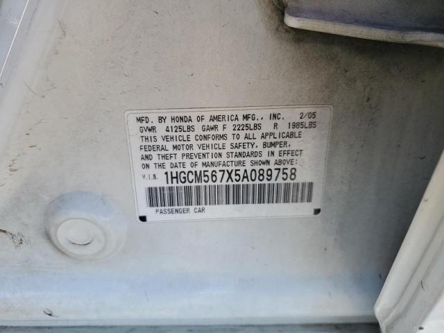 Photo 12 VIN: 1HGCM567X5A089758 - HONDA ACCORD EX 