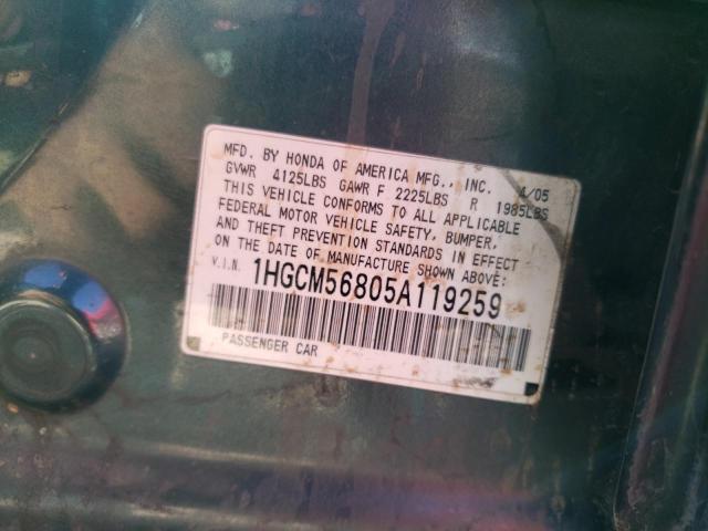 Photo 9 VIN: 1HGCM56805A119259 - HONDA ACCORD 