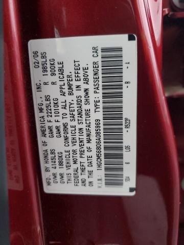 Photo 11 VIN: 1HGCM56806A085969 - HONDA ACCORD 