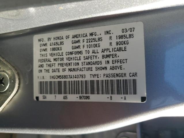 Photo 11 VIN: 1HGCM56807A140793 - HONDA ACCORD EX 