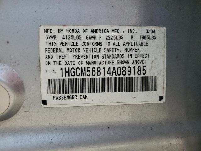 Photo 11 VIN: 1HGCM56814A089185 - HONDA ACCORD EX 