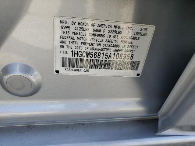 Photo 11 VIN: 1HGCM56815A106956 - HONDA ACCORD EX 