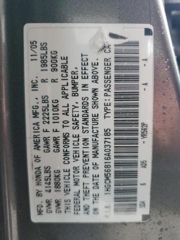 Photo 11 VIN: 1HGCM56816A037185 - HONDA ACCORD EX 