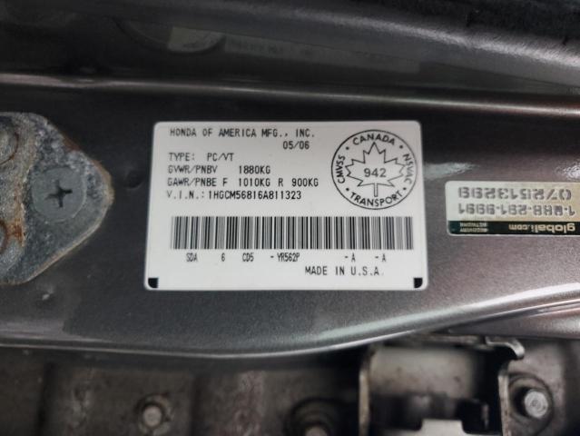 Photo 12 VIN: 1HGCM56816A811323 - HONDA ACCORD 