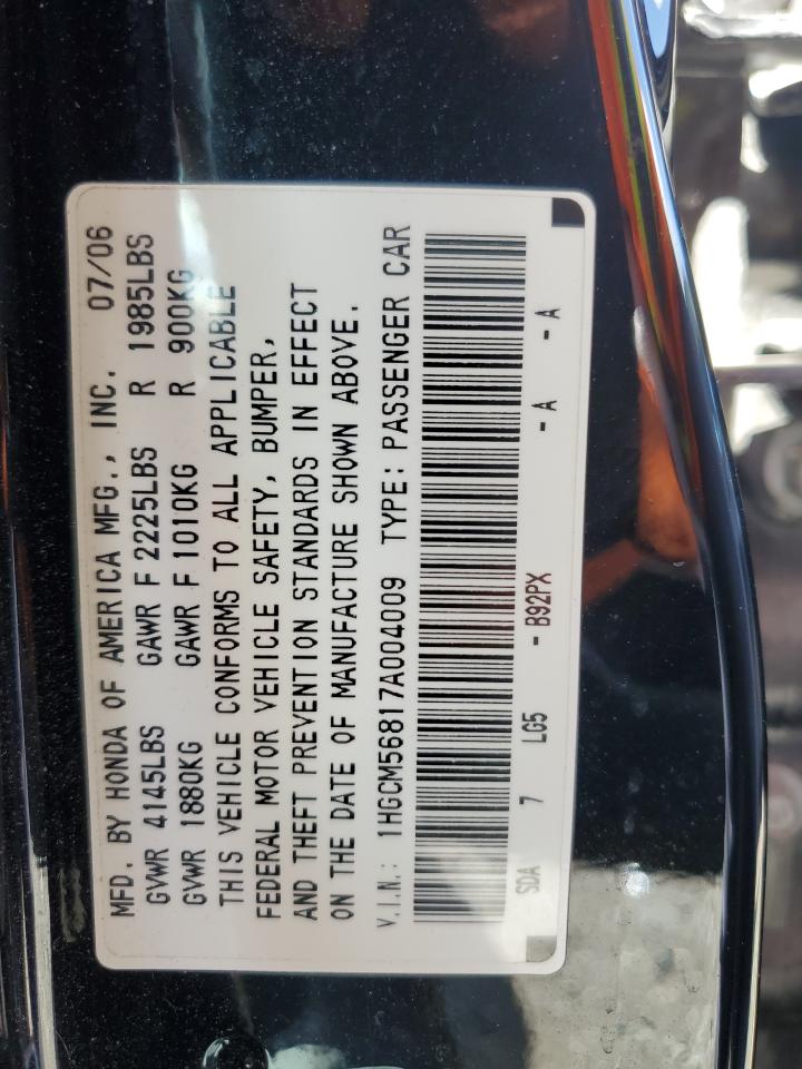 Photo 12 VIN: 1HGCM56817A004009 - HONDA ACCORD 