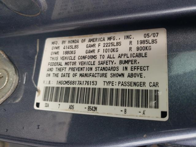 Photo 11 VIN: 1HGCM56817A176153 - HONDA ACCORD EX 