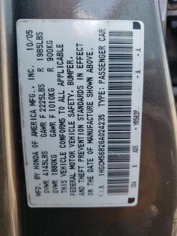 Photo 12 VIN: 1HGCM56826A024235 - HONDA ACCORD 