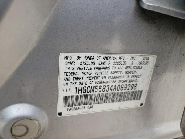 Photo 9 VIN: 1HGCM56834A089298 - HONDA ACCORD EX 