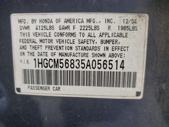 Photo 11 VIN: 1HGCM56835A056514 - HONDA ACCORD 