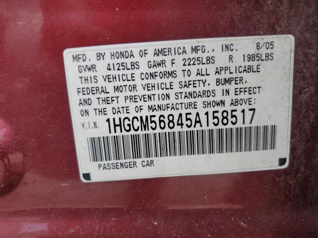 Photo 11 VIN: 1HGCM56845A158517 - HONDA ACCORD 