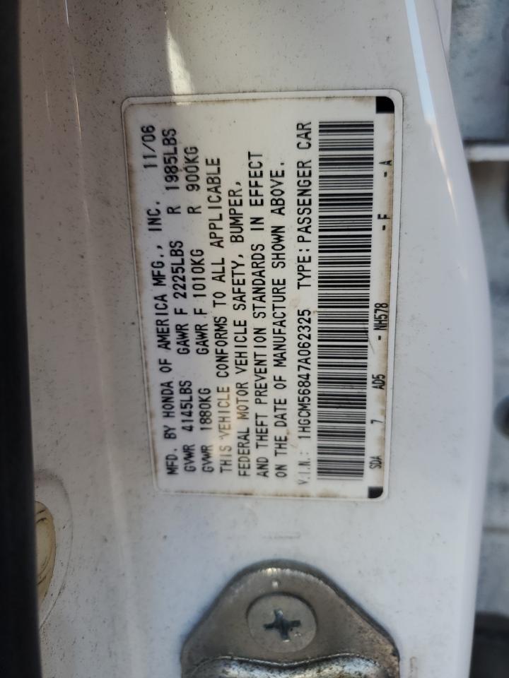 Photo 11 VIN: 1HGCM56847A062325 - HONDA ACCORD 