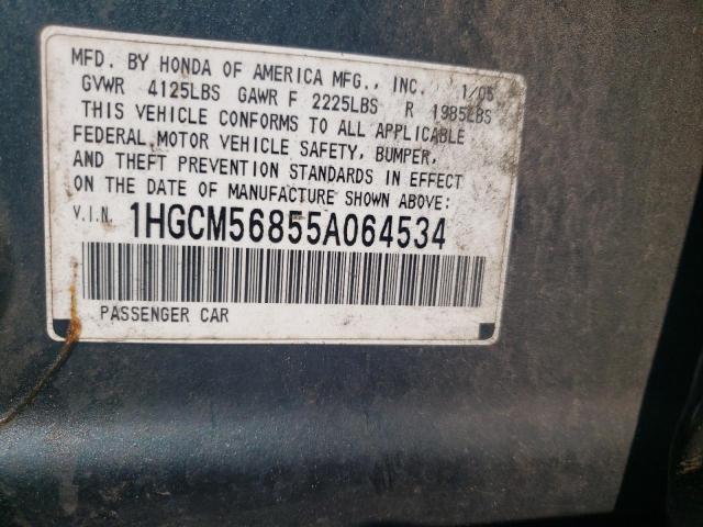 Photo 11 VIN: 1HGCM56855A064534 - HONDA ACCORD EX 