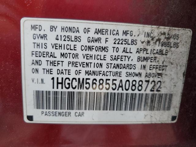 Photo 11 VIN: 1HGCM56855A088722 - HONDA ACCORD 