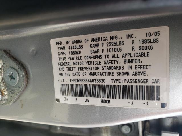 Photo 12 VIN: 1HGCM56856A033530 - HONDA ACCORD 