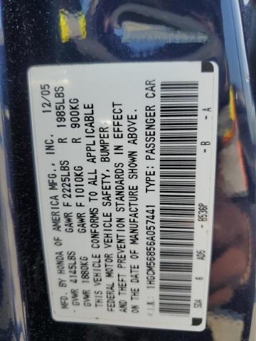 Photo 11 VIN: 1HGCM56856A057441 - HONDA ACCORD 