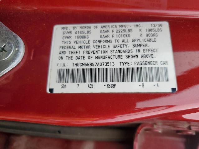 Photo 12 VIN: 1HGCM56857A073513 - HONDA ACCORD EX 