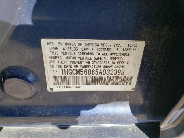 Photo 11 VIN: 1HGCM56865A032398 - HONDA ACCORD 