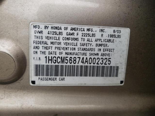 Photo 9 VIN: 1HGCM56874A002325 - HONDA ACCORD EX 