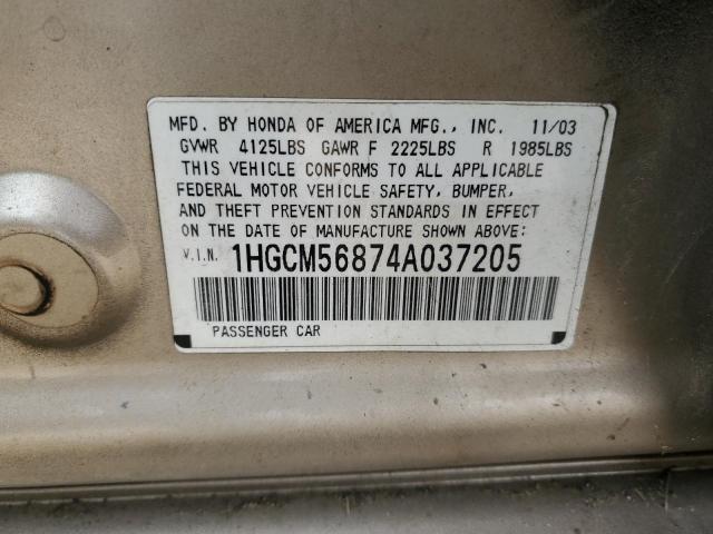 Photo 11 VIN: 1HGCM56874A037205 - HONDA ACCORD 