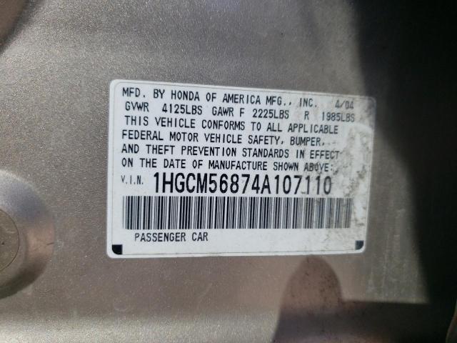 Photo 12 VIN: 1HGCM56874A107110 - HONDA ACCORD 