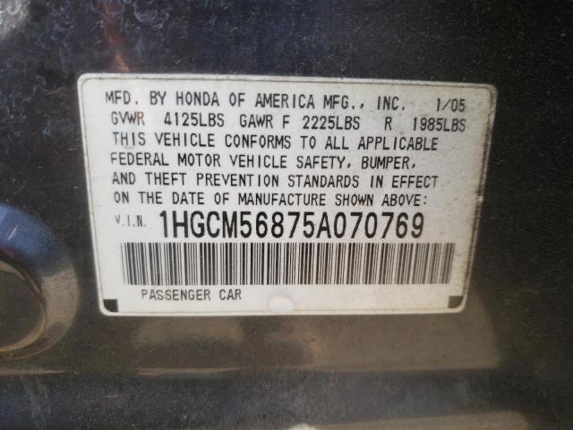 Photo 11 VIN: 1HGCM56875A070769 - HONDA ACCORD EX 