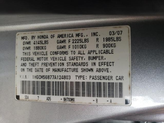 Photo 12 VIN: 1HGCM56877A124803 - HONDA ACCORD 