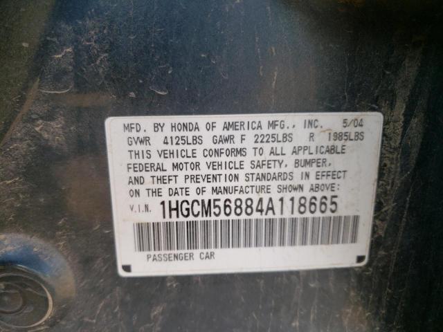 Photo 11 VIN: 1HGCM56884A118665 - HONDA ACCORD EX 