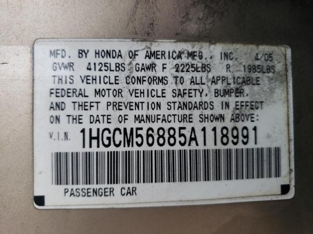 Photo 11 VIN: 1HGCM56885A118991 - HONDA ACCORD 